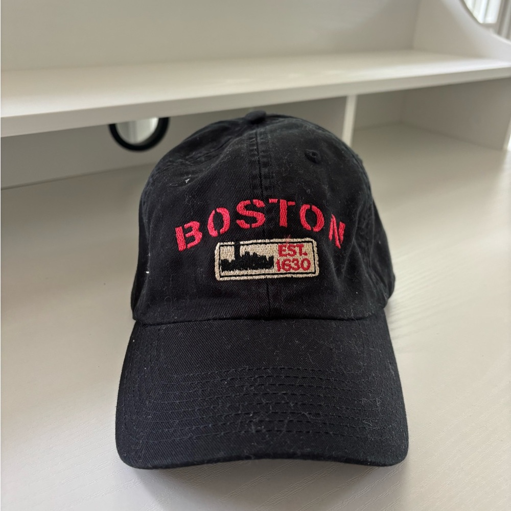 Boston Embroidered Black Baseball Cap